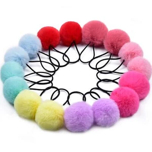 Pom Pom Hair Ties 16pcs Girls Hair Ties Hair Accessories Fluffy Ponytail Hold... - Picture 1 of 7