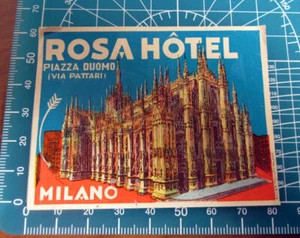 PINK HOTEL MILANO PIAZZA DUOMO SUITCASE LABEL - Picture 1 of 1