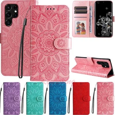 For Samsung Galaxy S22 S20 S10 S9 S8 Plus Wallet Card Holder Leather Case Cover - Image 1 of 4