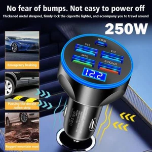 5 in 1 USB PD 30W Type-C Car Charger Fast Charge Adapter UK - Zdjęcie 1 z 14