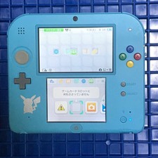 Nintendo 2DS Console Only Pokemon Sun Moon Light Blue Pikachu Japan model USED