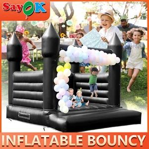 13x10ft Schwarz aufblasbare Hochzeit Hüpfburg Bounce House Bouncer Party Event - Bild 1 von 8