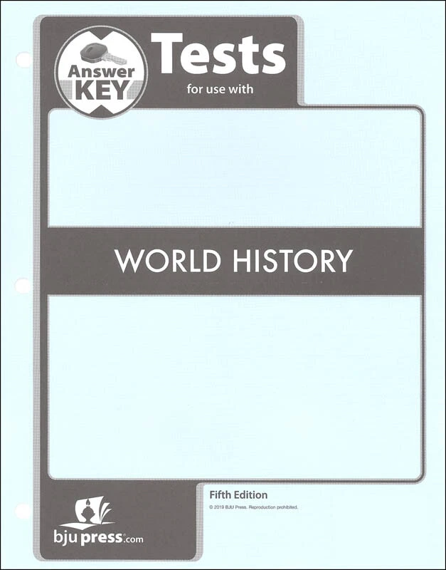 BJU Press - World History - Grade 10- Test Answer Key- 5th Edition 512756 - Image 1 of 1