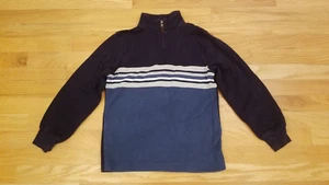 Baileys Point Boys 1/4 Zip Pullover Sweater 100% Cotton Size M 8 Blue Striped - Picture 1 of 4
