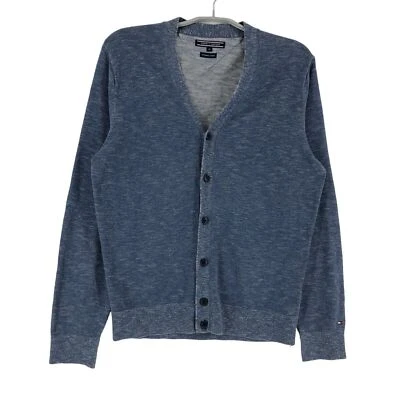 TOMMY HILFIGER Cárdigan De Cuello En V Azul Para Hombre Talla M - Imagen 1 de 4