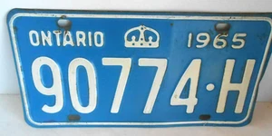 Ontario Canada License Plate #90774•H 1965 Embossed - Picture 1 of 2