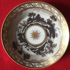 Antike alte Paris Porzellan Untertasse Teller Schale 19. Jh. Empire 1800 - 1810 - Bild 1 von 10
