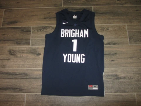 BYU Cougars Brigham Young Nike NCAA Basketball Jersey M Medium #1 Blue Retro Cover