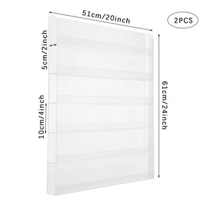 2 Stück 6 Ebenen Wandmontage Nagellack Display Rack für Nagelstudios, Häuser Acryl - Bild 1 von 13
