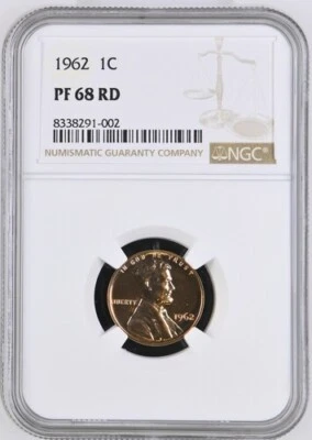 1962 Proof Lincoln Cent NGC PF68RD Brown Label - Image 1 of 2