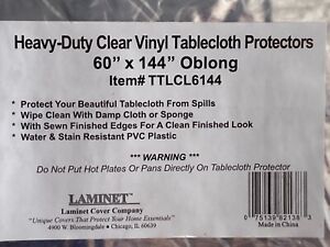 Heavy Duty Clear Plastic Vinyl Tablecloth Protector 60” x 144”
