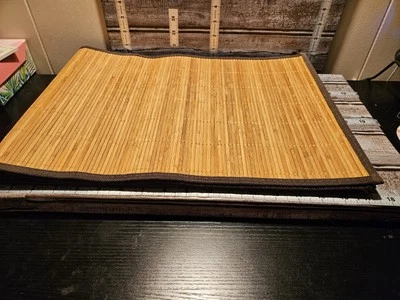 Bamboo Striped Full Length Table Runner 13" x 78" Earth Tone Medium Colored - Image 1 of 4