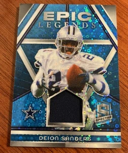 2024 Panini Spectra Epic Legends Deion Sanders Patch Neon Blue 39/60 Cowboys - Picture 1 of 9