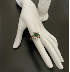 Anillo esmeralda vintage talla 7 - Imagen 1 de 6