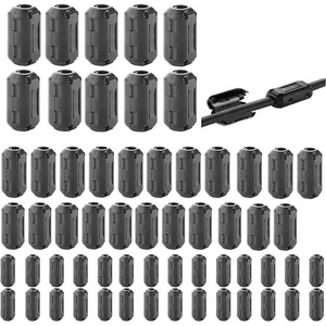 60 Pieces Clip-on Ferrite Ring Core RFI EMI Noise Suppressor Cable Clip for 3... - Picture 1 of 8