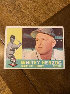 Topps de béisbol 1960. Tarjeta Whitey Herzog #92 en muy buen estado (arrugas) - Imagen 1 de 4