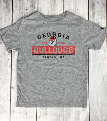 Champion Georgia Bulldogs T shirt Youth Medium Gray  cotton 0210 - Image 1 of 4
