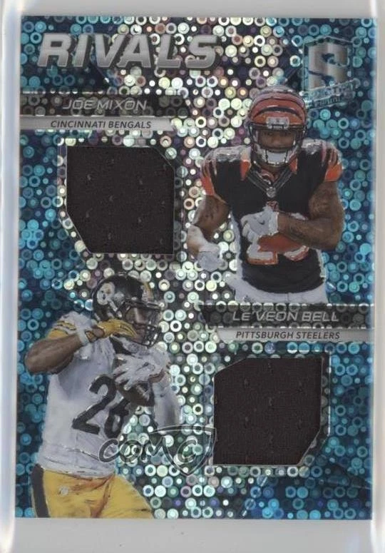 2017 Panini Spectra Rivals Neon Blue Prizm /25 Joe Mixon Le'Veon Bell Rookie RC - Image 1 of 2