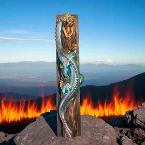 Mythical Dragon Mezuzah Cover – Handmade Resin Judaica DnD Dungeons & Dragons - Picture 1 of 4