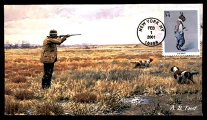 Mayfairstamps US FDC 2001 A. B. Frost Hunting Hand Painted Cachet First Day Cove - Picture 1 of 2
