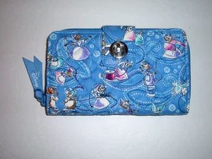 NEW Vera Bradley Disney Cinderella Paisley Friends Blue RFID Turnlock Wallet NWT - Picture 1 of 7
