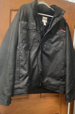 Chaqueta de trabajo de invierno para hombre 2XL Craftsman negra capucha oculta resistente Rn15099 en muy buena condición Foto 1 de 4