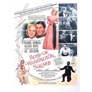  Poster Film 1939 Stampa Pubblicità Rose of Washington Square Tyrone Power 10x14 - Foto 1 di 3