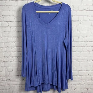 Soft Surroundings long sleeve tunic top dress Large v neck preppy - Picture 1 of 5