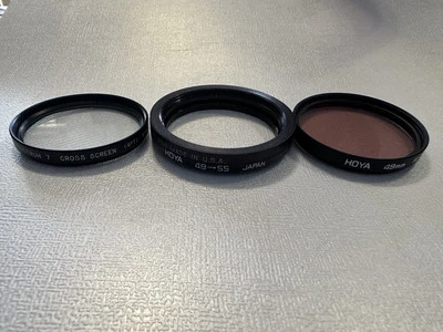 Hoya Camera 49mm Cross Screen & FL-Day Filters w/49-55 Step Down Ring - Image 1 of 4