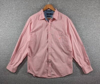 NAUTICA Yachting Men's Pink Striped Classic Fit Casual Cotton Button Shirt L - Image 1 of 4