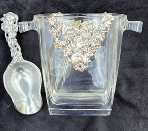 Arthur Court Designs Glass Ice Bucket 6"H Bunnies W/scoop 1997 - Picture 1 of 8