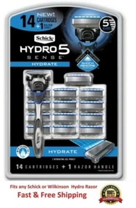 14 Schick Hydro 5 Hydrate Hydratant Sense Razor Blades Refill Cartridges 4 8 6 - Picture 1 of 4