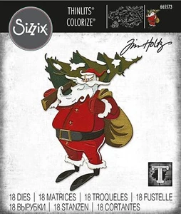 Sizzix Thinlits Colorize WOODLAND SANTA Stanzformen von Tim Holtz - 18 Stanzen - Bild 1 von 3