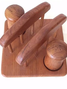 GAILSTYN SUTTON TOWLE Genuine Teak Wood Salt Pepper Napkin Holder - Picture 1 of 8