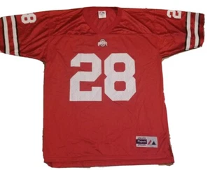 Camiseta de fútbol americano Ohio State Buckeyes #28 talla majestuosa grande vintage años 90 RaRe OSU - Imagen 1 de 9
