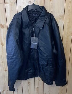 Burks Bay XL Black Jacket Hansen Adkins Auto Transport Soft Leather Coat Zip New - Picture 1 of 9