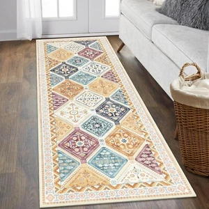 HEBE RUGS Läufer Teppich, rutschfest waschbar Boho Teppich Läufer 2x6' bunt - Bild 1 von 4