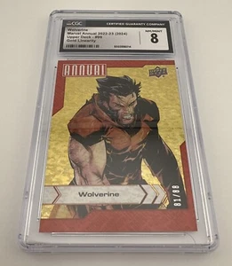 2022-23 Upper Deck Marvel Annual Wolverine Gold Linearity Parallel 81/88 CGC 8 - Picture 1 of 11