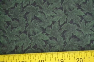 By 1/2 Yd, Dark-Green on Black Quilt Cotton, Thimbleberries/Autumn Sunset, B70 - Picture 1 of 6