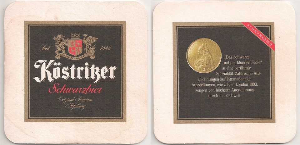 Köstritzer Bier - alter Bierdeckel "Das Schwarze mit der blonden Seele" - Bild 1 von 1