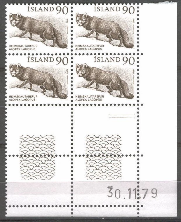 Island  F97 1 Bl of 4 MNH 1980 Fauna polar fox animals - Image 1 of 1