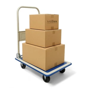 CARRELLO PIANALE MAGAZZINO PIEGHEVOLE TRASPORTO MERCE SCATOLE CARICO 150 KG 4R - Imagen 1 de 6
