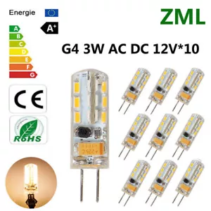 10x G4 LED Halogen Bulb Light Cool/Warm White 3W 12V SMD Lamp Replace Dimmable - Picture 1 of 10