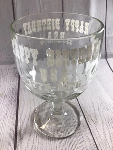 Happy Birthday USA Bicentennial weiß klar Grübchen Kelch Glas Barware - Bild 1 von 11