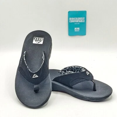 Sandalia chancla REEF "Fanning" para mujer y suela abrebotellas (negro) - NUEVO Foto 1 de 4