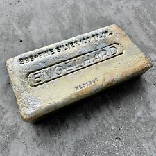 Engelhard 100 oz .999 Silver Poured Bar W Series pour lines and golden toning