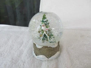Hallmark Snow Globe SANTA CLAUS w/ Lantern & Green Robe Christmas Tree Small 4” - Picture 1 of 8