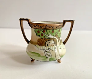 Antiguo palillo de dientes Nippon HP granero manzano doble mango tres patas mini taza - Imagen 1 de 7