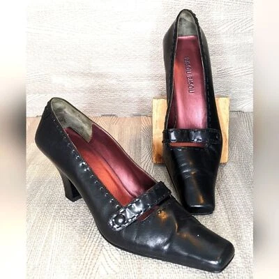 Bisou Bisou Black Square Toe Heels, 9 - Image 1 of 4