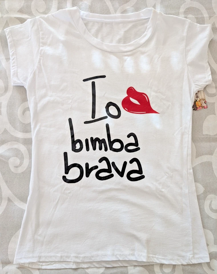 T-shirt maglietta donna cotone scritta divertente funny colore bianco linea slim